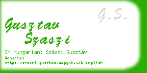 gusztav szaszi business card